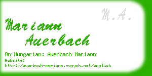 mariann auerbach business card